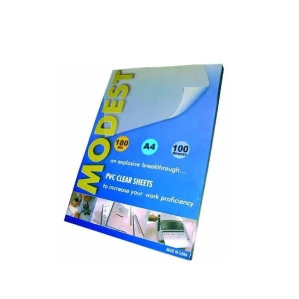 Modest PVC Clear A4 Binding Sheet 180 Microns Packet Of 100 Sheets