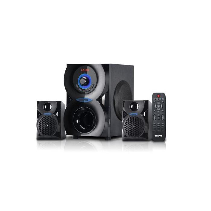 2.1 Channel Multimedia System - Portable, 20000W PMPO, Dual Woofer| USB, Bluetooth & Multiple Device | Ideal For Pc, Play Station, Tv, Smartphone, Tablet, & More | 2 Years Warranty