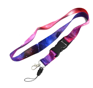 FIS Bag of 10 Fancy Lanyards with Metal Hook Width:2.5CM, Length:90CM Purple/Pink Color - FSNAF4