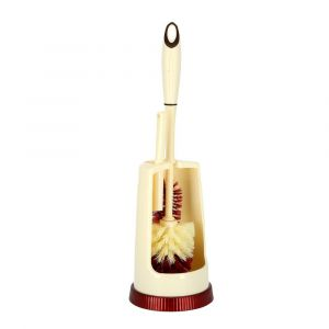 Royalford Toilet Brush With Holder - Plastic - Beige - RF6994