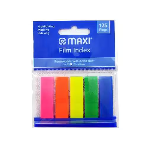 Maxi Film Index Removable Self Adhesive Flags With 25 Sheets Multicolour 4