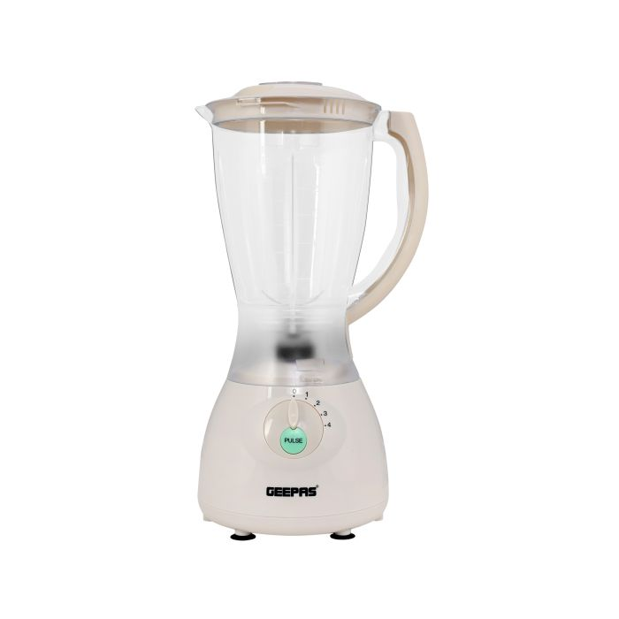 Geepas GSB5484 400W Multi-Function Glass Jug Blender Smoothie Maker | Stainless Steel Cutting Blades, 4 Speed Control With Pulse | 1.5L PS Jar | Powerful Motor Blender & Ice Crusher | 2 Years Warranty