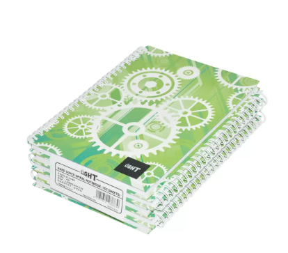 5-Piece Light Spiral Hard Cover Notebook, Single Ruled (100 Sheet) A5 Size - LINBSA51515