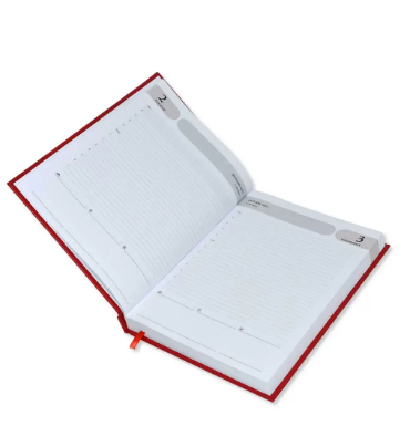 FIS 2024 Agenda Diary English Vinyl Hard Cover, Red - FSDI75EV24RE