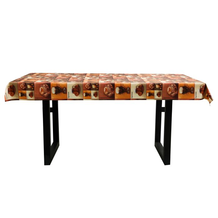 Table Cloth, Brushed Metallic Sliver Finish, RF10209 | Premium Quality PVC With Polyester Backing | Table Cover For Dining Room, Kitchen, Birthday Parties, Wedding, Indoor/Outdoor