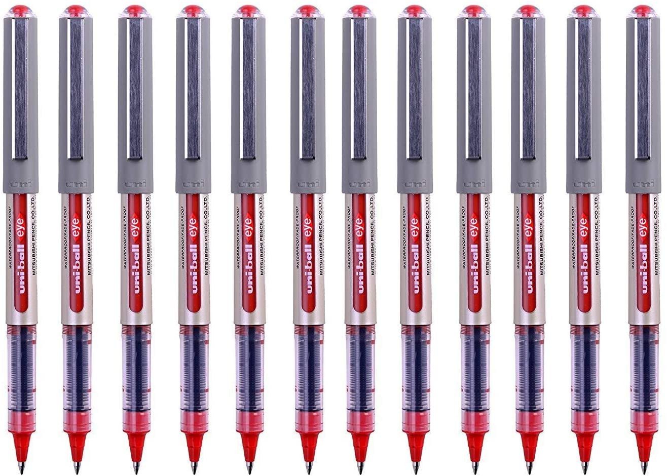 Uniball UB-157 Eye Fine Rollerball Pen -0.7mm Red (Pack of 12)