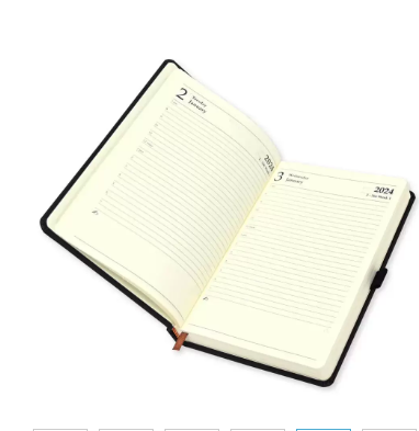 FIS Diary 2024 (English) A5, Dark Brown - FSDI84E24DBR