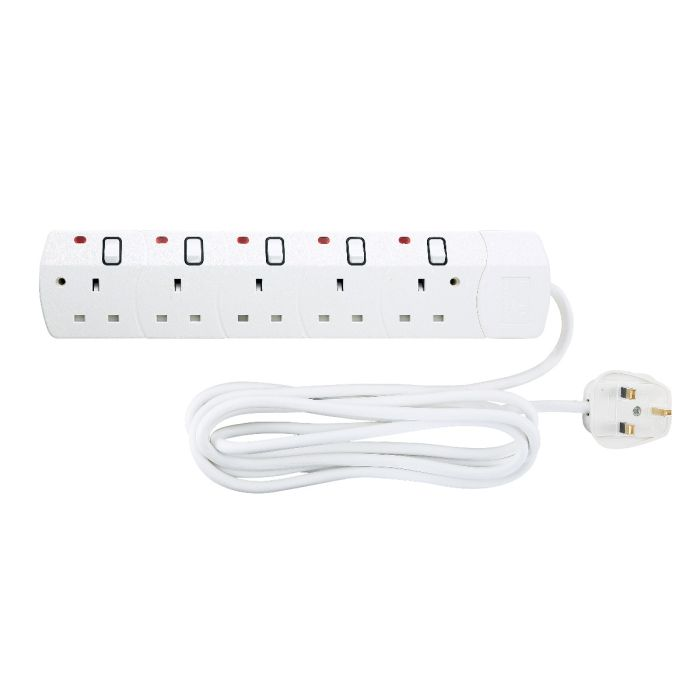 5 Way 5 Meter Sockets Extension Board