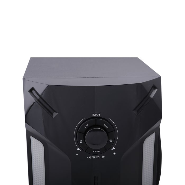Geepas 2.1 Multimedia Speaker, 35000 Watts Peak Power, 8" Woofer| USB, Bluetooth & Multiple-Devise, Multiple Devise Inputs (Pc, Ps4, Xbox, Tv, Smartphone, Tablet, Music Player)