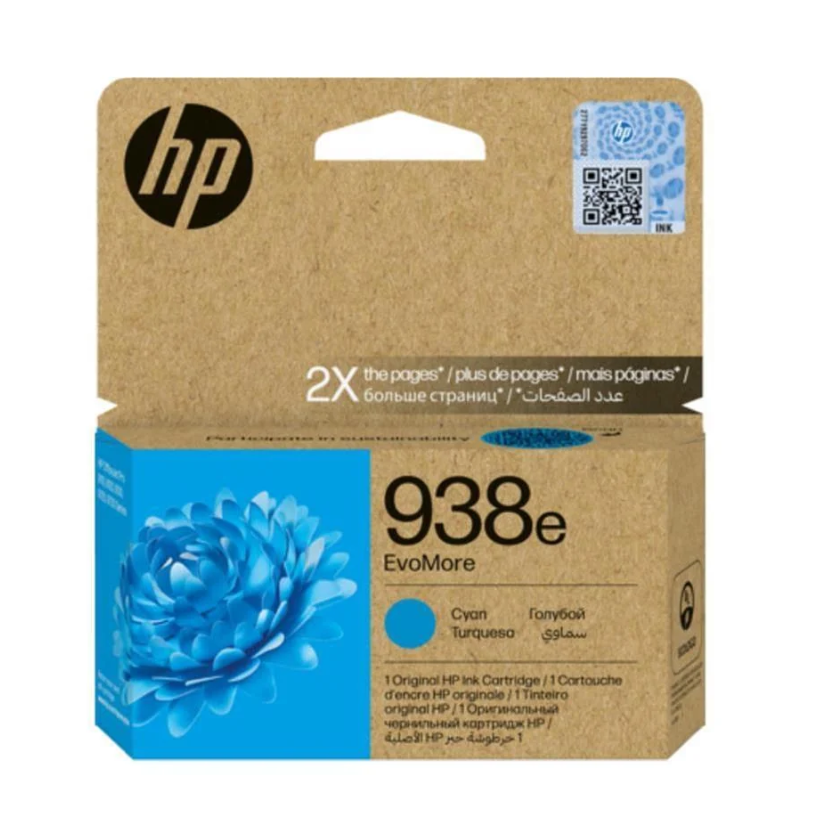 Hp Original 938e EvoMore Cyan Ink Cartridge