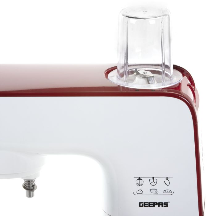 Geepas GSM43021UK 1000W 5 In 1 Stand Mixer & Coffee Ingredients Grinder | 5.5L Mixing Bowl For Food Cake Bread & Dough Beater, Whisk, Dough Hooks | 1.5L Jug Smoothies Blender & Protein Shakes | 2 Year