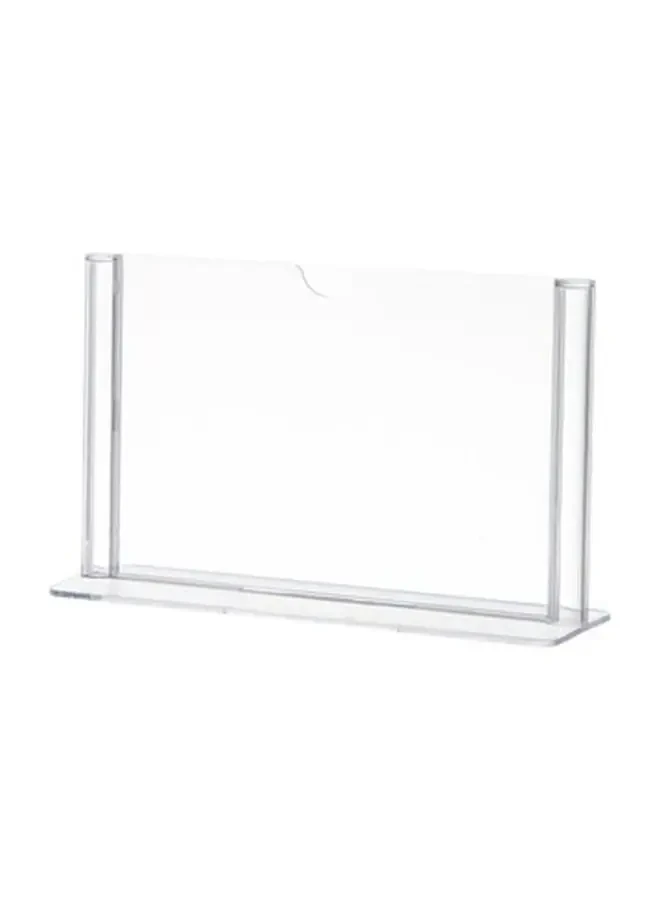 Partner A4 Horizontal T Shape Card Stand Clear