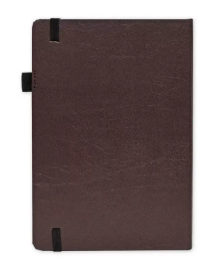 FIS Budget Planner with Elastic Pen Loop, Vinyl, Size A5, White Paper, 100 GSM, 128 Pages, Hard Cover, Round Corners, Colour Chocolate - FSORA5BPLANVCH