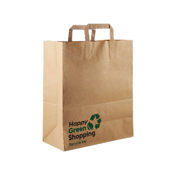 Printed Brown Paper Shopping Bag 32x16x48 Cm 25 Pieces