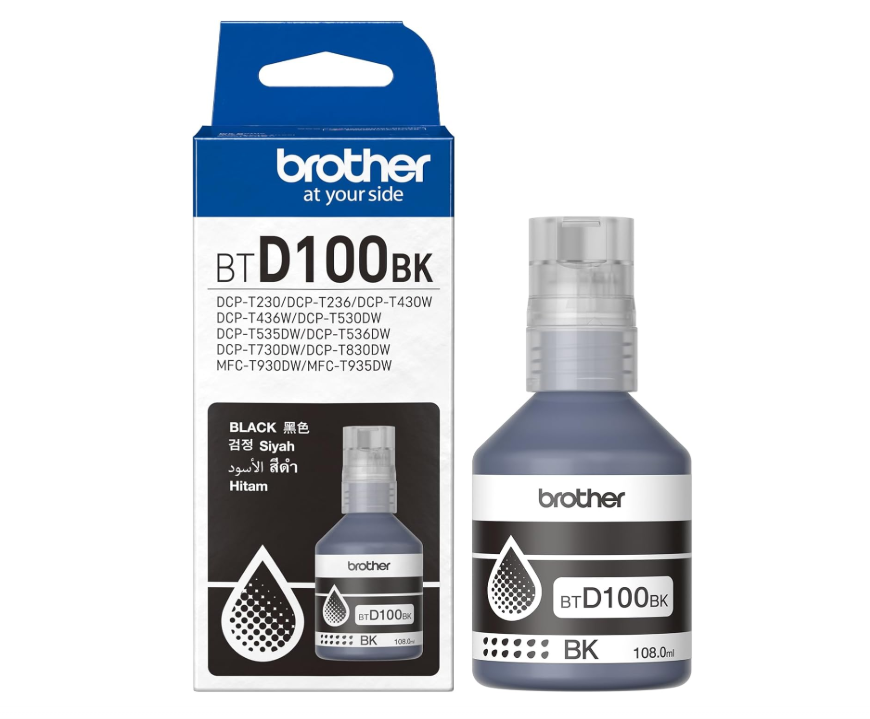 Brother Genuine BTD100BK Ultra High Yield Black Ink Bottle, 7,500 Page