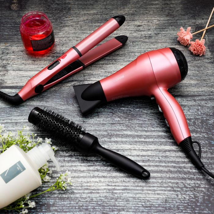 Blow dryer and hotsell curling iron set