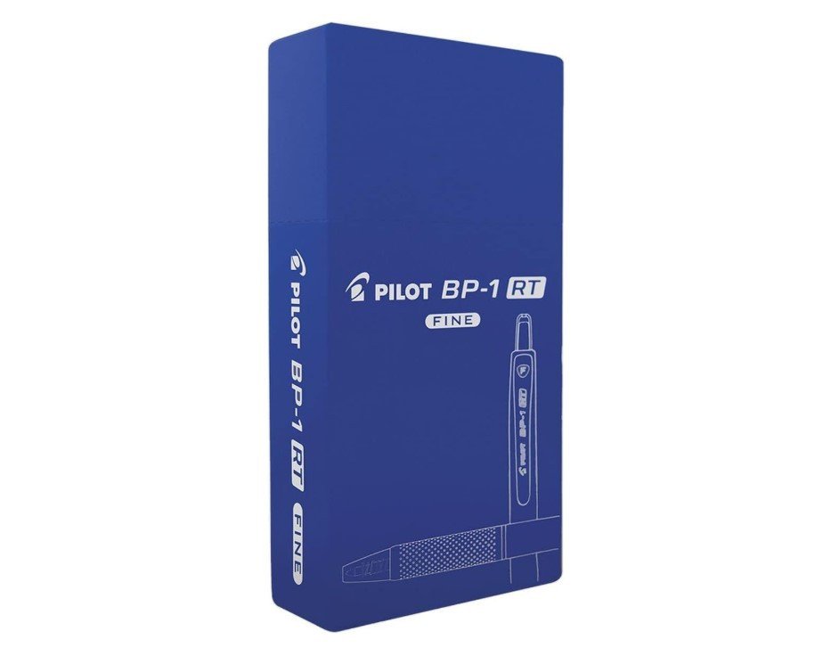 Pilot BP-1 RT 0.7 mm Fine Tip Ball Pen Blue - Pack of 12 Pieces
