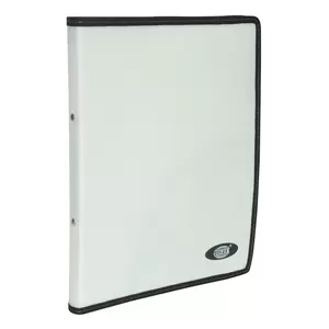 FIS Zipper Folio Ring Binder With Docket 2 Ring Binder White/Black Color, A4 Size - FSPG1318