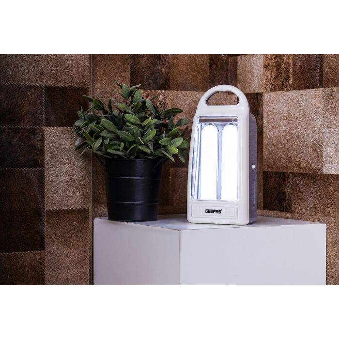 Geepas GE5554 Rechargeable LED Lantern - Portable Handle | 28 Pcs Led High Brightness With 6 Hours Working | Suitable For Power Outages