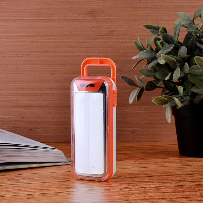 Geepas Rechargeable 4W Emergency Lantern With Light Dimmer Function | 20 Pc LED Tube, 4 Hours Working Time, Portable & Lightweight | Suitable For Power Outages, Hiking And Camping