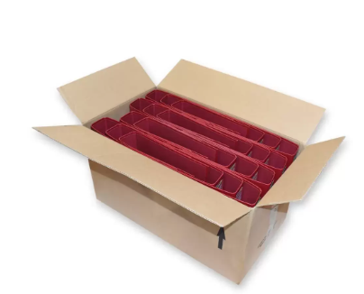 Pack of 24 Pieces Fixed Mechanism Box File Red/Silver