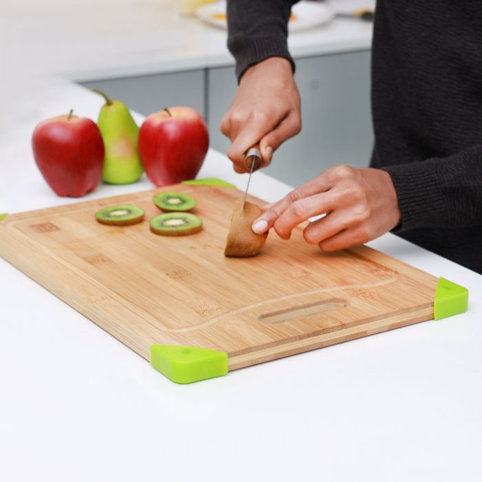 Royalford Organic Bamboo Cutting Board (40x28x1.5CM) - Large Kitchen Cutting Board | Best For Food Prep, Meat, Vegetables, Bread & Cheese | Durable, Lightweight Design & Eco Friendly Material