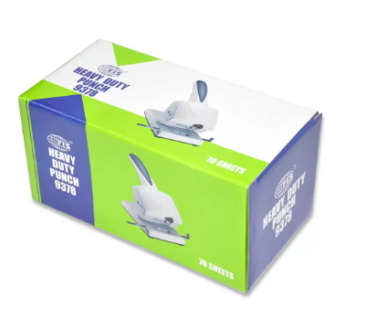 FIS 2 Hole Punch Heavy duty 70 Sheets Capacity, Black/Grey Color - FSPU9378