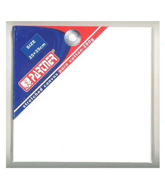 Partner 25 x 25 cm Stretched Canvas White