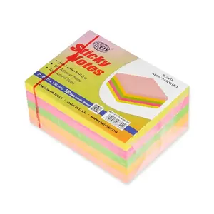 FIS Sticky Note Pad, 3X4 inches, Pack of 5, Ruled 5 Assorted Neon Color -FSPO3X4RN5C