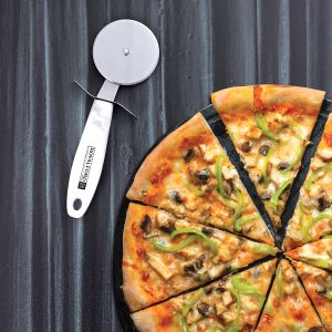 Royalford Pizza Cutter With Marble Designed Handle - Stainless Steel - White