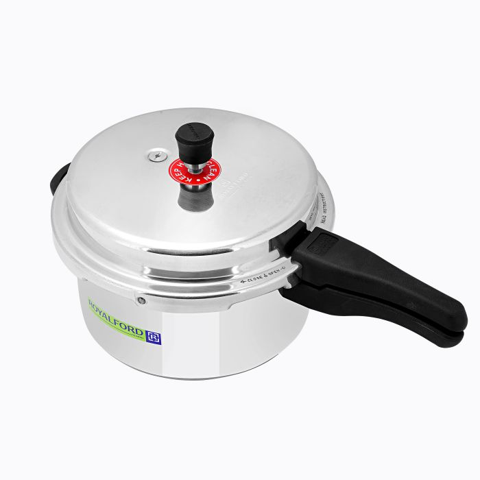 Royalford RF5803 7.5L Aluminum Pressure Cooker - Comfortable Handle Evenly Heating Cooker | Portable & Compact Design | Perfect For Chicken, Fish, Rice, Beef And More