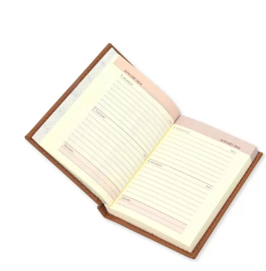 Fis 2024 Pocket Diary Italian Pu English Sewn Cover Brown -FSDI11EN24BR