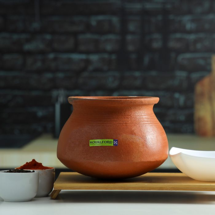 Rice Kalam, 100% Natural Clay Handmade Cookware, RF10580 | Non-Toxic & Eco-Friendly | Can Be Used On Gas Stove Or Open Fire | Earthen Pot/ Clay Pot For Rice, Curry