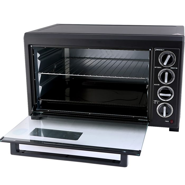 Geepas GO4451 48L Electric Oven 1500W - OTG With Rotisserie Electric Oven With Rotisserie And Convection Functions | Grill Function, 60 Minute Timer & Inside Lamp | 5 Control Knobs | 2 Years Warranty