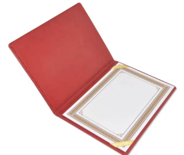 FIS A4 Certificate Folder Italian PU 1-Side Padded Cover, Maroon - FSCLCHPUMRD3