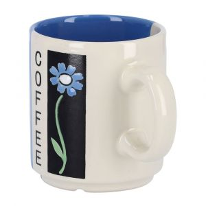 Royalford Coffee Mug With 9Oz Large Capacity - Ceramic - White - 9 OZ
