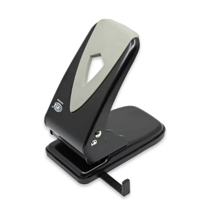 FIS 2 Hole Punch Heavy duty 70 Sheets Capacity, Black/Grey Color - FSPU93K8