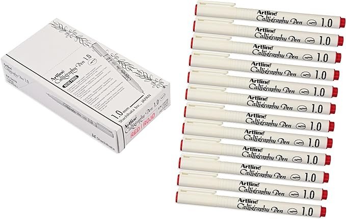 Artline EK241 Calligraphy Writing Pen 1.0mm Red ( 12 Pcs / Pack )