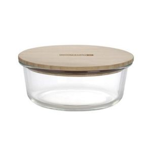 Royalford Round Glass Food Container With Lid - Plastic - Clear - RF10325