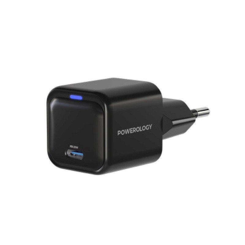 Powerology Ultra-Compact GaN Charger PD 20W EU - Black