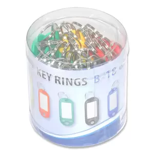 FIS Key Rings 50 Pieces Per Pack, Assorted Colors, 5.3 x 2.1 cm Size - FSKCB-18