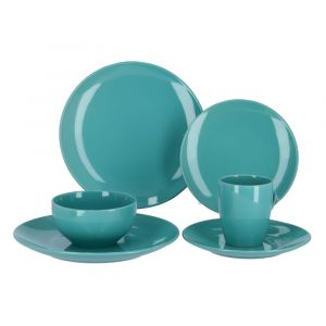 Royalford 16 Pcs Stoneware Dinner Set - Stoneware - Blue - 16 PC SET