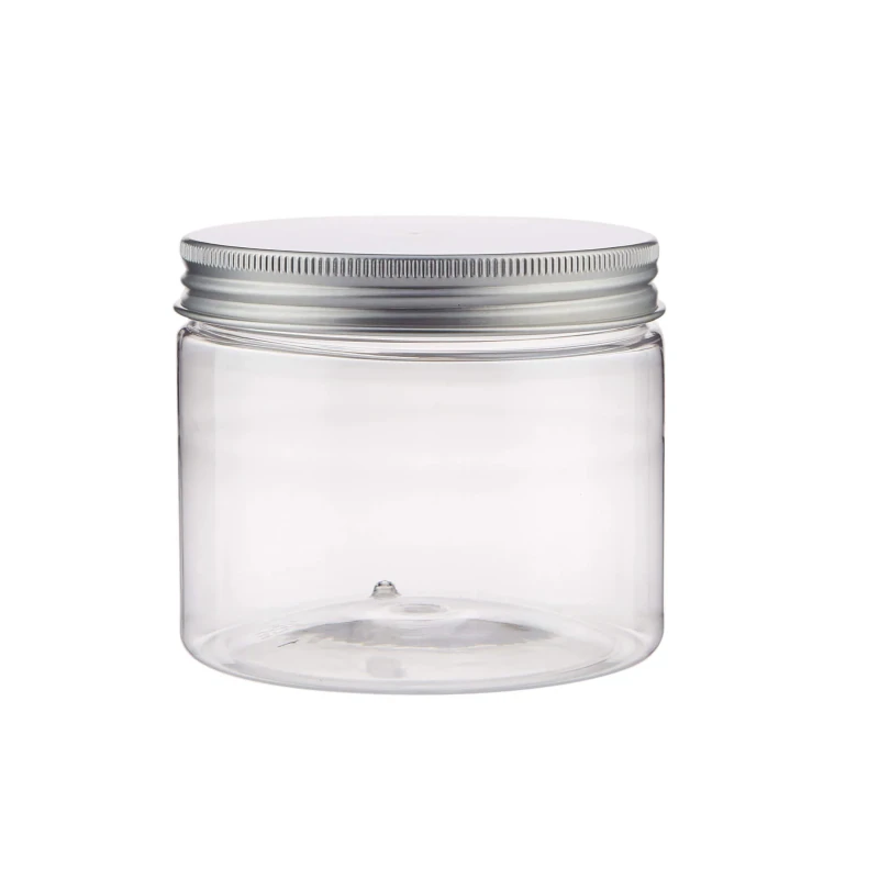 Cookie Plastic Jar with Silver Lid