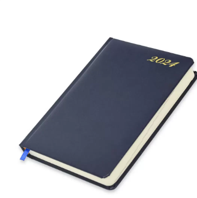 FIS 2024 International Golden A5 7-Languages Bonded Leather Diary Blue - FSDI136-7BG24BL