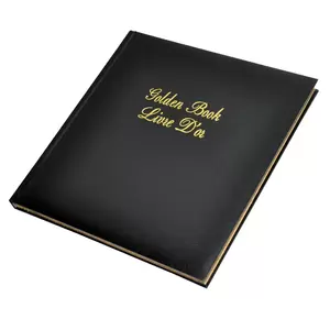 FIS Golden Book, Vinyl Cover, Laid Paper, 96 Sheets, 100 gsm With Gift Box and Gilding, Black Color, 280 x 275 mm Size - FSCLGBCW-V
