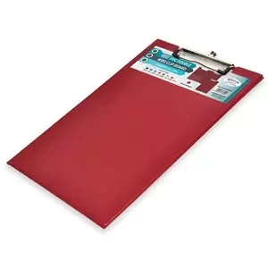 FIS PVC Double Clipboard, F/S Size with Wire Clip 12cm, Maroon - FSCB0301MR
