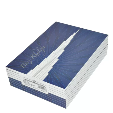 10-Piece FIS Burj Khalifa Writing Pads, Single Ruled, 70 gsm, A4 Size (80 Sheets x 10 Pcs) - FSPDEA480BUK