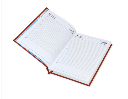 Fis 2023 A5 Diary,Vinyl, English 1 Side Padded Brown -FSDI18E23BR