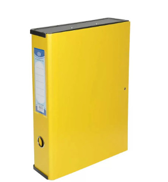 FIS FSBFRIGIDPPYL PP Rigid Box File with Black Plastic Sides (210 x 330mm, Yellow)
