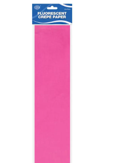 Pack of 12 Pieces Fluorescent Crepe Paper Pink
